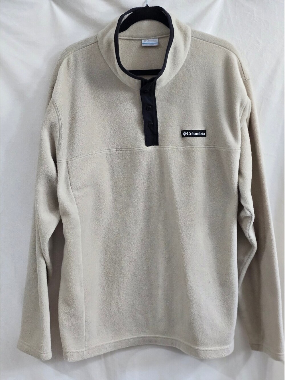 Mens Columbia Beige Fleece 1/4 Button Pullover XXL
